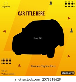 Car business advertising banner for social media post template. Automobile creative banner.