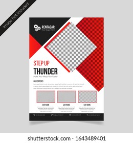 Car Business Cover Page, Booklet Flyer Template Vector, Brochure Cover Page design for car washing