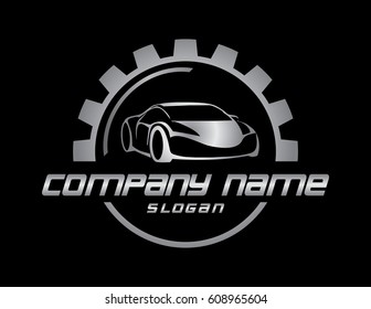 Car business logo black background