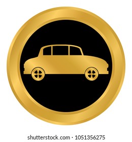 Car button on white background. Vector illustration.