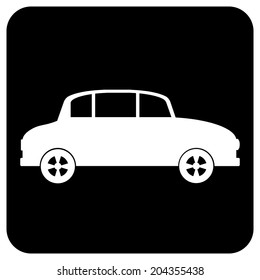 Car button on white background. Vector illustration.
