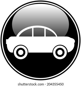 Car button on white background. Vector illustration.
