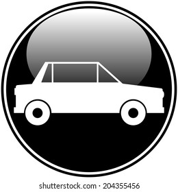 Car button on white background. Vector illustration.