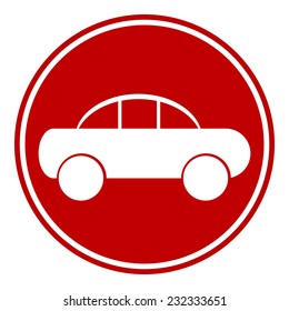 Car button on white background. Vector illustration.