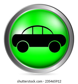 Car button on white background. Vector illustration.