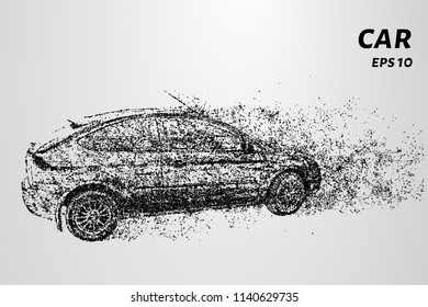 Car by wind tears off the particles.