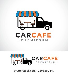 car cafe logo design template