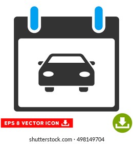Car Calendar Day icon. Vector EPS illustration style is flat iconic bicolor symbol, blue and gray colors.