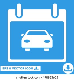 Car Calendar Day icon. Vector EPS illustration style is flat iconic symbol, white color.