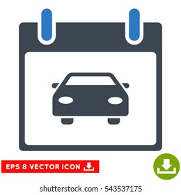 Car Calendar Day icon. Vector EPS illustration style is flat iconic bicolor symbol, smooth blue colors.