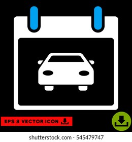Car Calendar Day icon. Vector EPS illustration style is flat iconic bicolor symbol, blue and white colors.