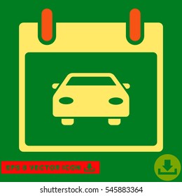 Car Calendar Day icon. Vector EPS illustration style is flat iconic bicolor symbol, orange and yellow colors.