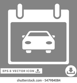 Car Calendar Day icon. Vector EPS illustration style is flat iconic symbol, white color.