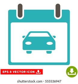 Car Calendar Day icon. Vector EPS illustration style is flat iconic bicolor symbol, grey and cyan colors.