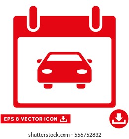 Car Calendar Day icon. Vector EPS illustration style is flat iconic symbol, red color.