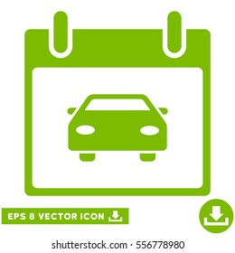 Car Calendar Day icon. Vector EPS illustration style is flat iconic symbol, eco green color.