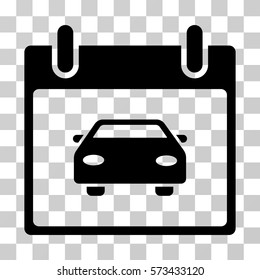 Car Calendar Day icon. Vector illustration style is flat iconic symbol, black color, transparent background. Designed for web and software interfaces.