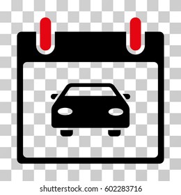 Car Calendar Day icon. Vector illustration style is flat iconic bicolor symbol, intensive red and black colors, transparent background. Designed for web and software interfaces.