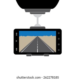 car camera record, camera technology in car, vector