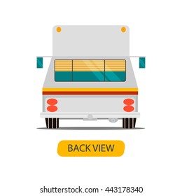 Car for camping caravan in the style of cartoon and flat isolated on white background