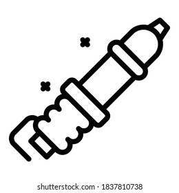 Icono de la vela del coche. Icono del vector de la vela de contorno del coche para el diseño web aislado en fondo blanco