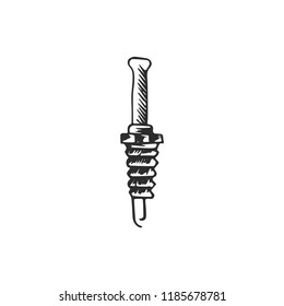 car candle isolated on white background, vector illustration