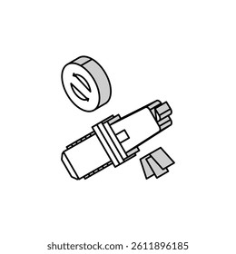 car candle replacement isometric icon vector. car candle replacement sign. isolated symbol illustration
