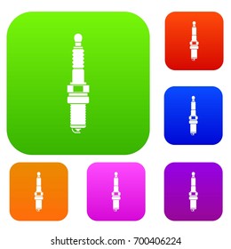 Car candle set icon in different colors isolated vector illustration. Premium collection