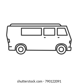 car caravan. linear icon. Line with Editable stroke