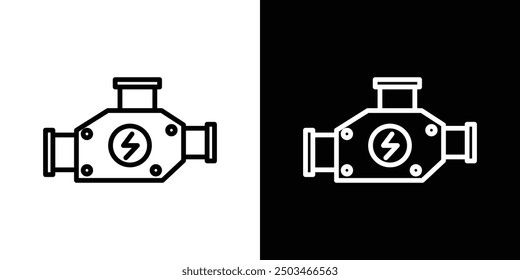 Car carburetor thin line vector icon set.