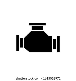Car carburetor vector icon in black flat shape design icon, isolated on white background