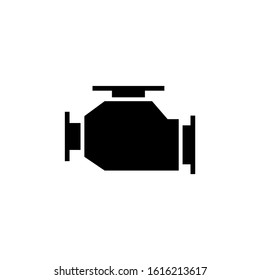 Car carburetor vector icon in black flat shape design icon, isolated on white background