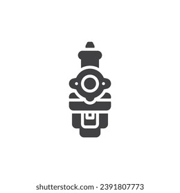 Icono vectorial del carburador del coche. signo plano relleno para concepto móvil y diseño web. Icono de glifo del sistema de suministro de aceite del motor. Símbolo, ilustración del logotipo. Gráficos vectoriales