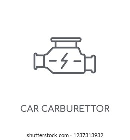 car carburettor linear icon. Modern outline car carburettor logo concept on white background from car parts collection. Suitable for use on web apps, mobile apps and print media.
