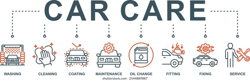 Car care banner web icon vector illustration concept with icon