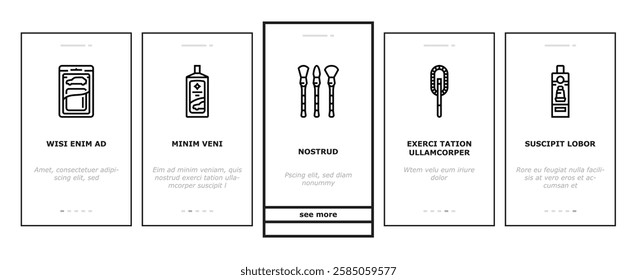 car care detailing wash onboarding mobile vector wax polish, vacuum tires, engine maintenance, cleaning interior, exterior, shine car care detailing wash illustrations