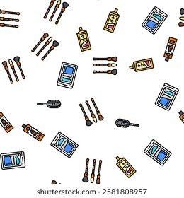 car care detailing wash vector seamless pattern thin line illustration
