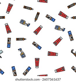 car care detailing wash vector seamless pattern thin line illustration