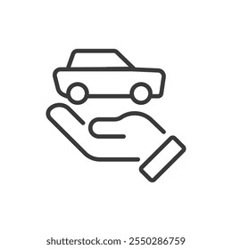 Car care, icon in line design. Car, care, maintenance, cleaning, protection, polish, repair on white background vector. Car care editable stroke icon