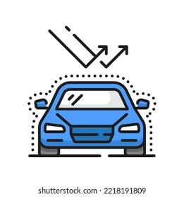 Icono de cuidado del automóvil, servicio de cera y pulido, lavado automático limpio y lavado de carros, símbolo de línea vectorial. Icono de cuidado de coches de barnizado, y reacondicionamiento de pulimento para la protección exterior, restauración y mantenimiento del vehículo