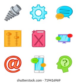 Car care icons set. Cartoon set of 9 car care vector icons for web isolated on white background