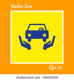 Car Care, Safety, Protection, Insurance Icon. Eps-10.