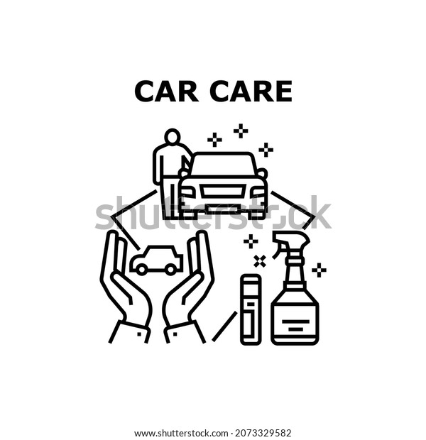 Car Care Service Vector Icon Concept.\
Washing And Checking Technical Condition In Car Care Service\
Garage. Wash And Repair Station. Chemical Liquid For Cleaning\
Automobile Body Black\
Illustration