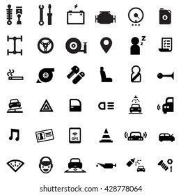 car care service and vehicle checking icon set svg