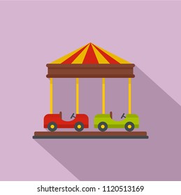 Car carousel icon. Flat illustration of car carousel vector icon for web design