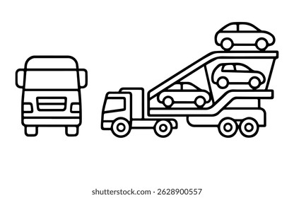 Car carrier icon in two projections on a white background vector
Vector icon cars