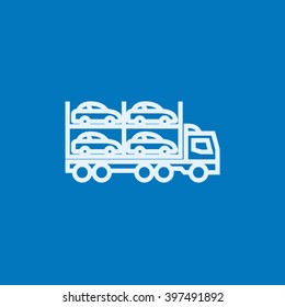 Car carrier line icon.