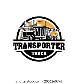 Car Carrier Transporter Truck Logo Vector Isolated