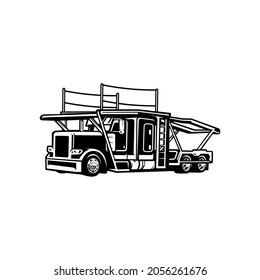Car Carrier Transporter Truck
 Vector Isolated