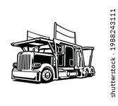 Car Carrier Truck. Car Transport Truck Vector Isolated